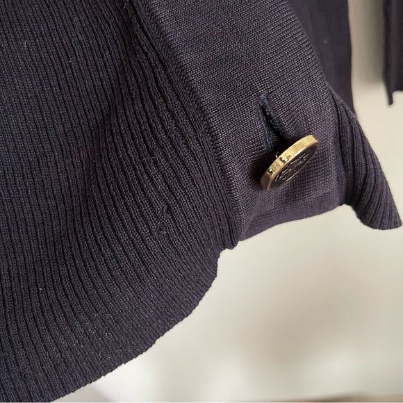 Tory Burch Button Front Striped Stretch Cardigan - Picture 4 of 6